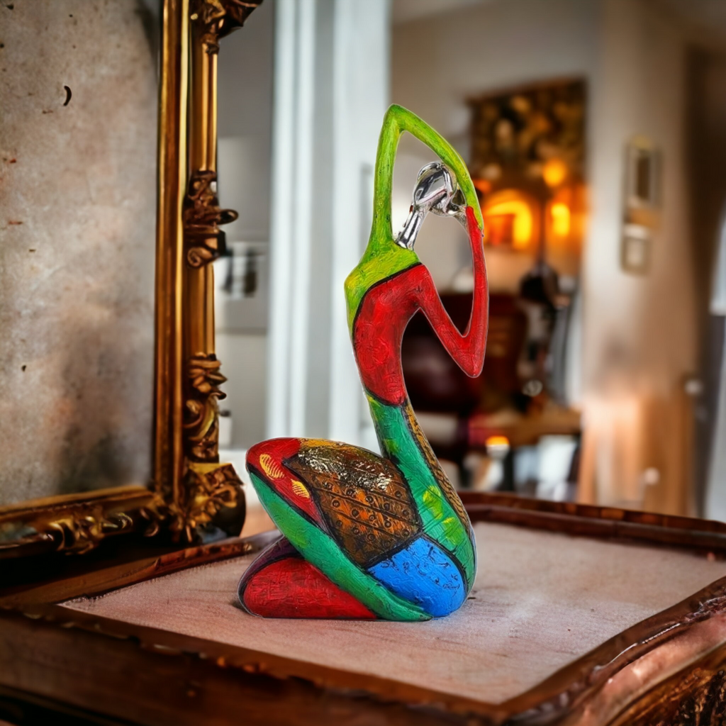 QMZDXH Art Abstrait Sculpture de Femme, Statue Decoration Interieur Design,  Sculpture en Resine Multicolore, pour intérieur Moderne décoration