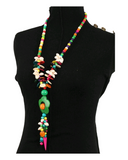 Collier à pendentif aléatoire en perles multicolores - KDEZO
