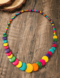 collier bois multicolore