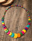 collier bois multicolore